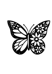 Butterfly Svg, Flower Butterfly svg, Butterfly Flower svg, Butterfly Silhouette, Insect SVG, Butterfly Art Print, Wings SVG