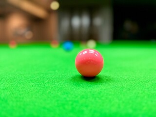 billiard table with balls