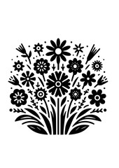 Wildflowers SVG, Flowers SVG, Wildflower Silhouette, Blossom SVG, Wildflower Silhouette, Wildflower Clipart, Wildflower Cut file for Cricut, Flower Art Print