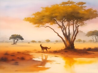 Ndalatando Angola Country Landscape Illustration Art
