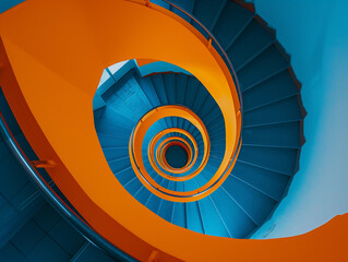 Orange and Blue Spiral Perspective