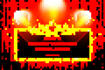 Shining red retro billboard