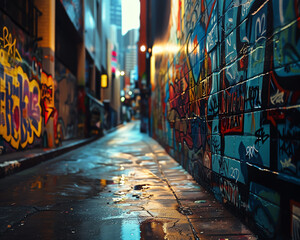 Fototapeta premium Transform urban graffiti into a realm of surreal beauty and mystique