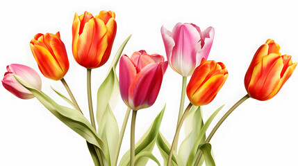 Fototapeta premium Digital tulip flower pattern abstract graphic poster background