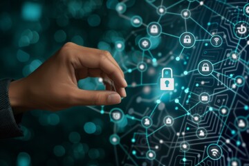 Obraz premium Optimize your digital desktop security with VPN, smart contracts, and secure encryption for robust cyber safety.