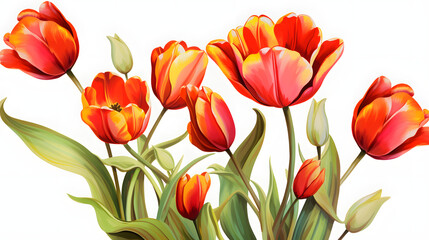 Obraz premium Digital tulip flower pattern abstract graphic poster background