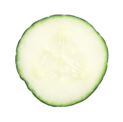 Slice of fresh cucumber isolated on white