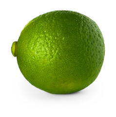 Fresh green ripe lime isolated on white