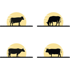 Cow icon template design vector icon illustration