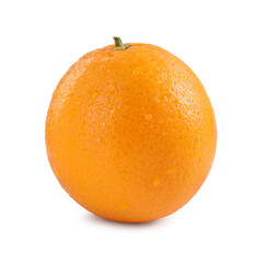 One fresh ripe orange isolated on white