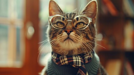 A cat with a fashion designer look.