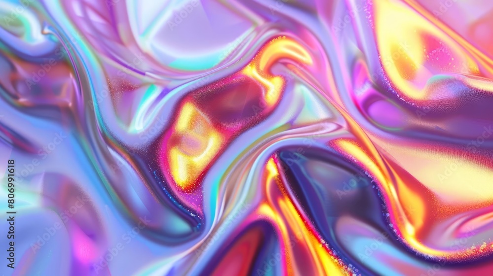 Poster iridescent abstract background holographic gradient with vibrant colors futuristic 3d render