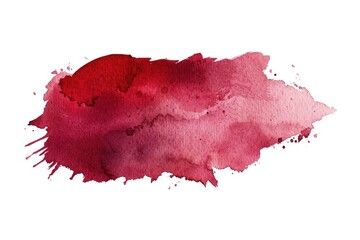 Realistic red wine stain on white background watercolor brush.