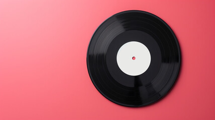 Fototapeta premium transient vinyl record mockup template on pink background