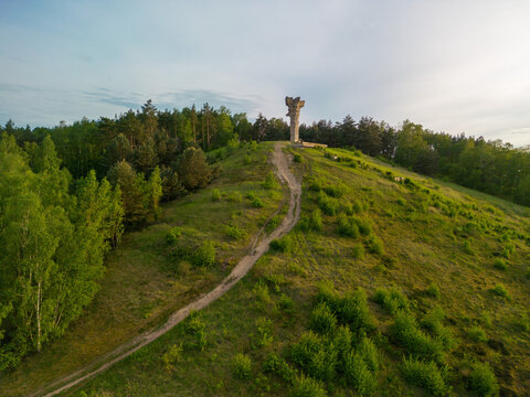 City of Cedynia, West Pomeranian Voivodeship, monument of the Battle of Cedynia on Mount Czcibora