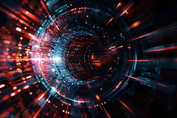 Abstract futuristic tech background. Tunnel