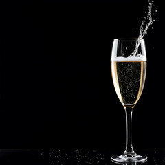 champaign, black background