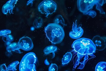 jellyfish underwater glows floating ocean sea