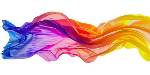 Animated effect of waving pride flag symbolizing community fluidity cut out on transparent background