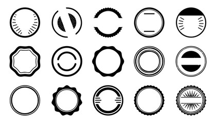 Seal stamp circle badges collection. Set of blank stamp label for guarantee, quality, approved. Vector vintage circle stamp