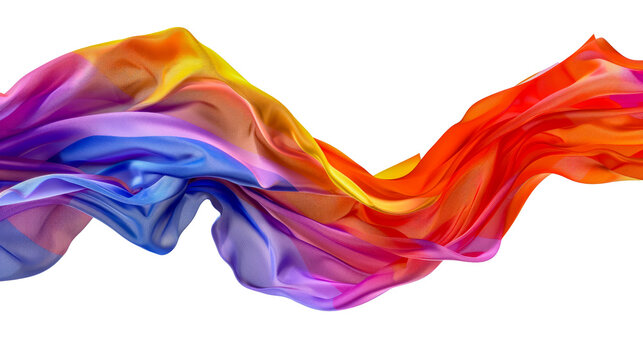 Animated effect of waving pride flag symbolizing community fluidity cut out on transparent background