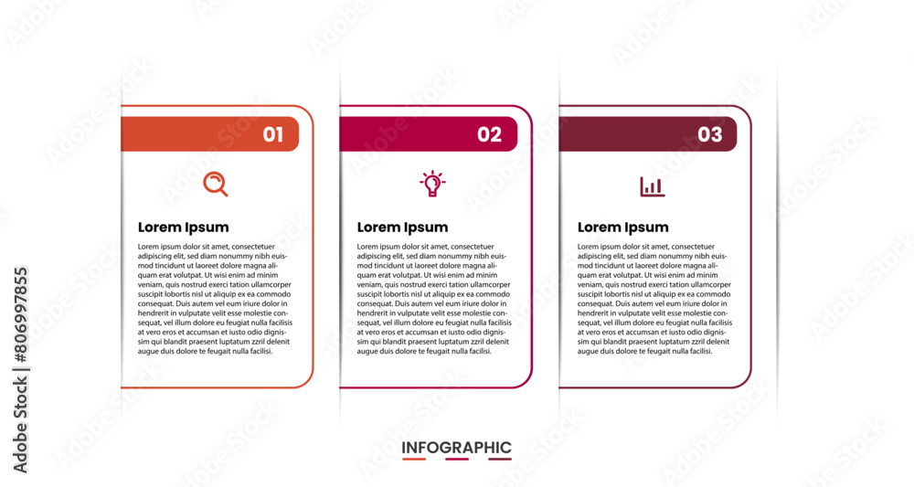 Poster vector infographic template with 3 options or steps. infographic element design for business concept