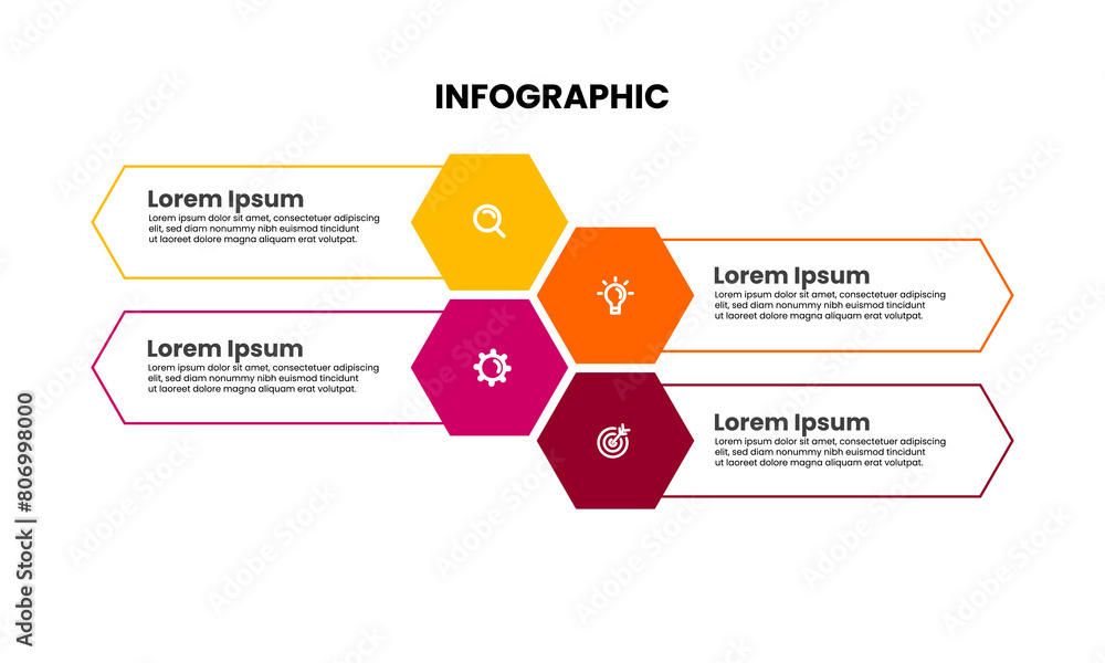 Poster vector infographic template with 4 options or steps. infographic element design for business concept