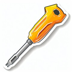 Obraz premium A cute sticker of Screwdriver, clipart, isolated on white background