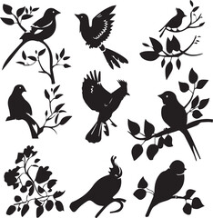 Bird   Dark Silhouette Shapes Vector Set