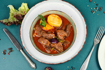 Venison goulash stew.