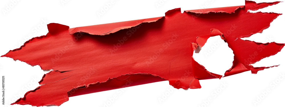 Canvas Prints torn red paper cut out on transparent background