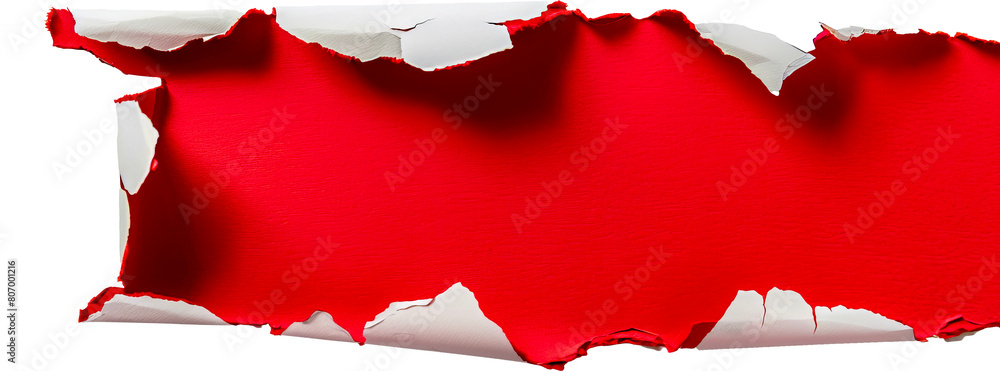 Canvas Prints torn red paper cut out on transparent background