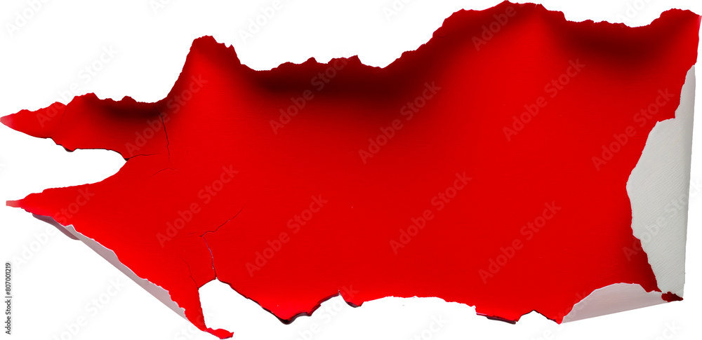 Canvas Prints torn red paper cut out on transparent background