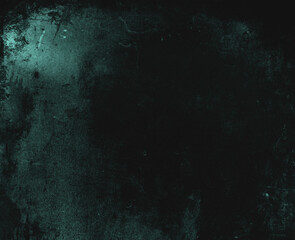Dark grunge green scratched texture, horror background, old film effect