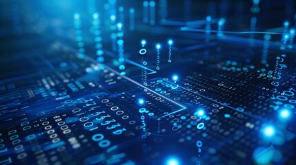 Naklejka premium Futuristic Digital Data Stream in Cyberspace Portraying Technology Concepts, 16x9 Video Background