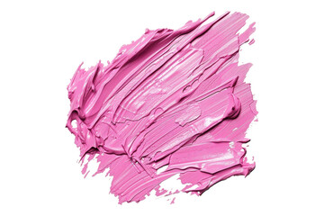 Obraz premium Stroke of pink paint texture isolated on transparent background