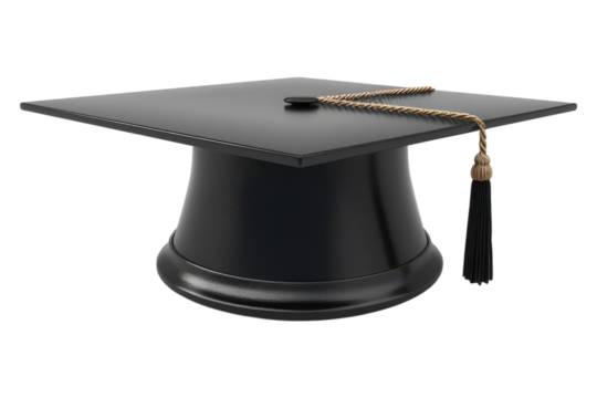 Student graduation cap isolated on transparent background