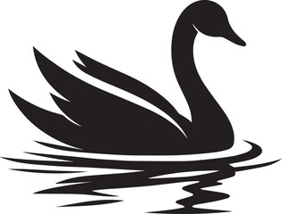 Obraz premium Duck silhouette isolated on white background. Duck logo.