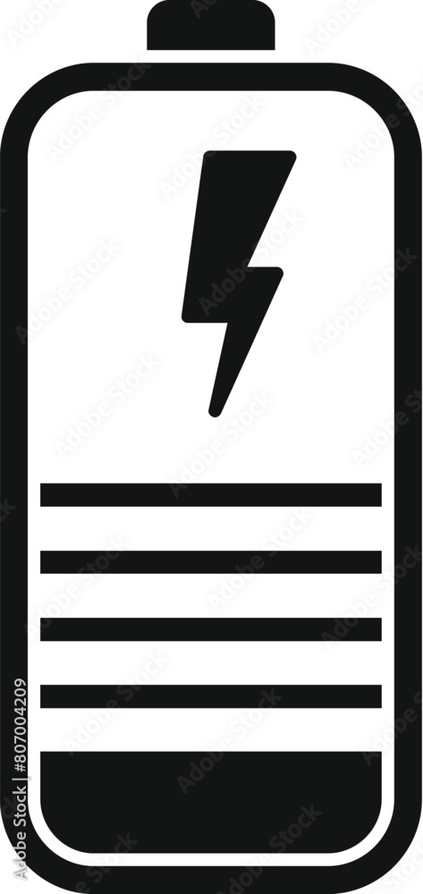 Poster charging battery status icon simple vector. electrical cell. device step up