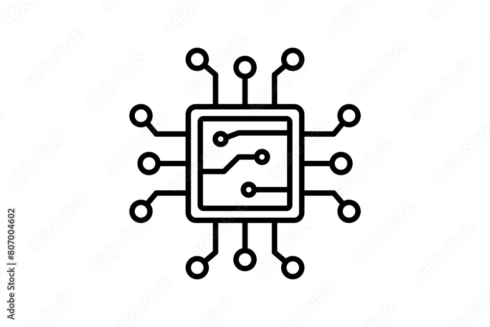 Wall mural computer chip icon. icon related to computer. suitable for web site, app, user interfaces, printable