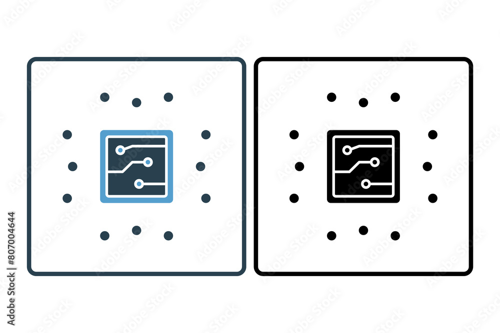 Poster computer chip icon. icon related to computer. suitable for web site, app, user interfaces, printable