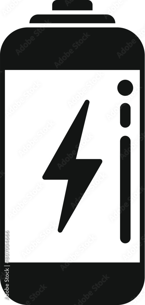 Poster full energy battery icon simple vector. load indicator. time level plus