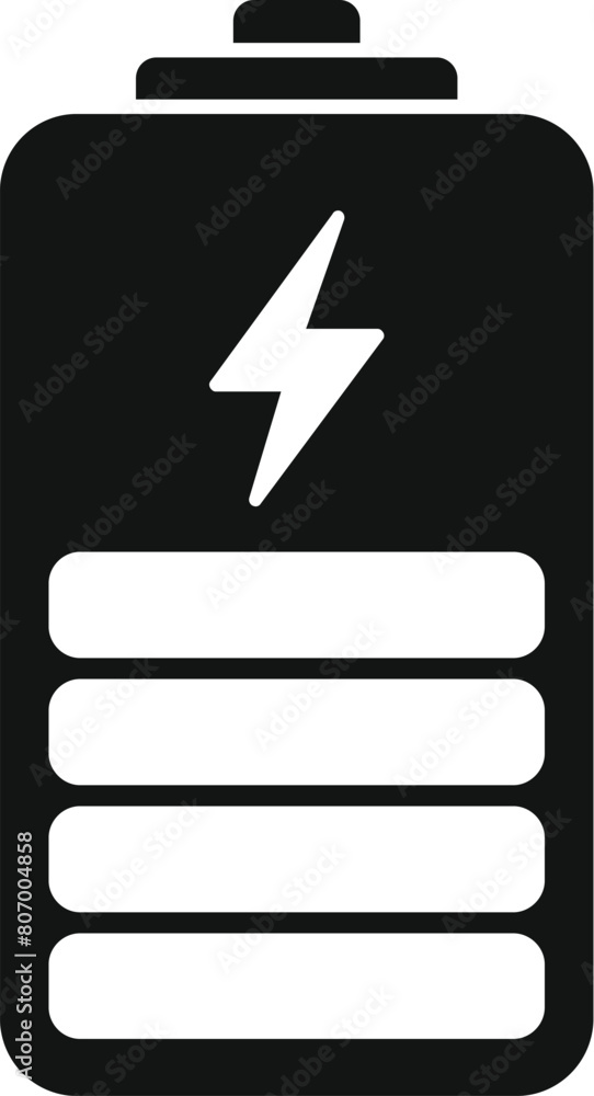 Poster half power energy icon simple vector. cell capacity. save load indicator