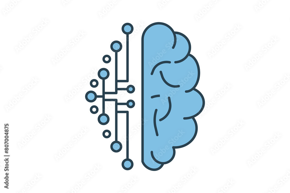 Poster artificial intelligence icon. icon related to computer. suitable for web site, app, user interfaces,