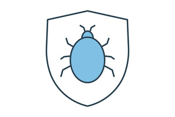 malware security icon. icon related to computer. suitable for web site, app, user interfaces, printable etc. flat line icon style. simple vector design editable