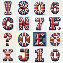 UK flag lettering. AI generated illustration