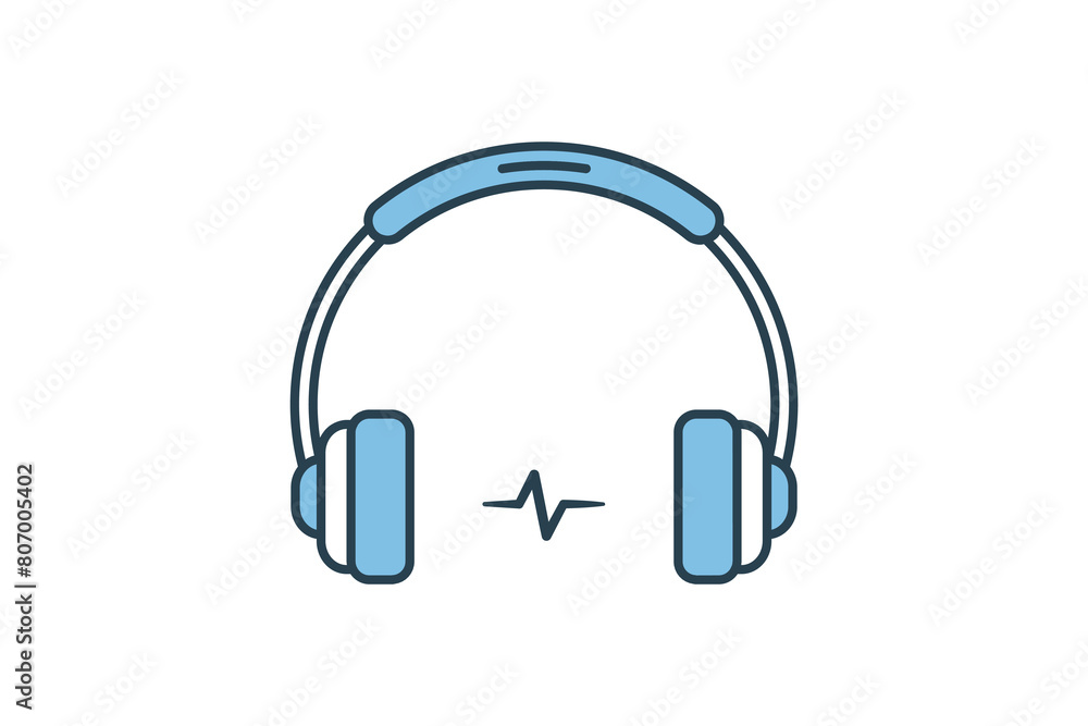 Poster headphone icon. icon related to computer. suitable for web site, app, user interfaces, printable etc