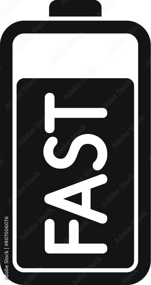 Poster fast battery charging icon simple vector. mobile electric. level save indicator