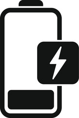 Low energy battery flow icon simple vector. Electric power. Recharge save