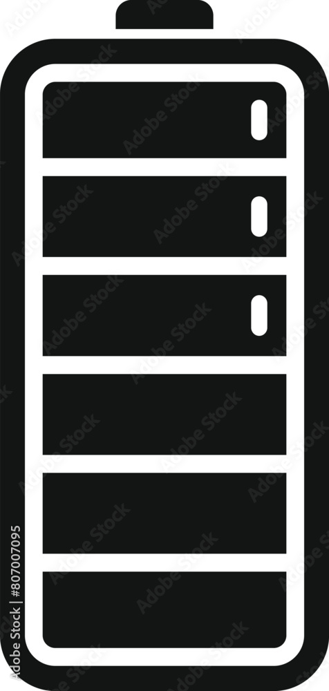Poster step shape gadget battery icon simple vector. electro indicator. device watt